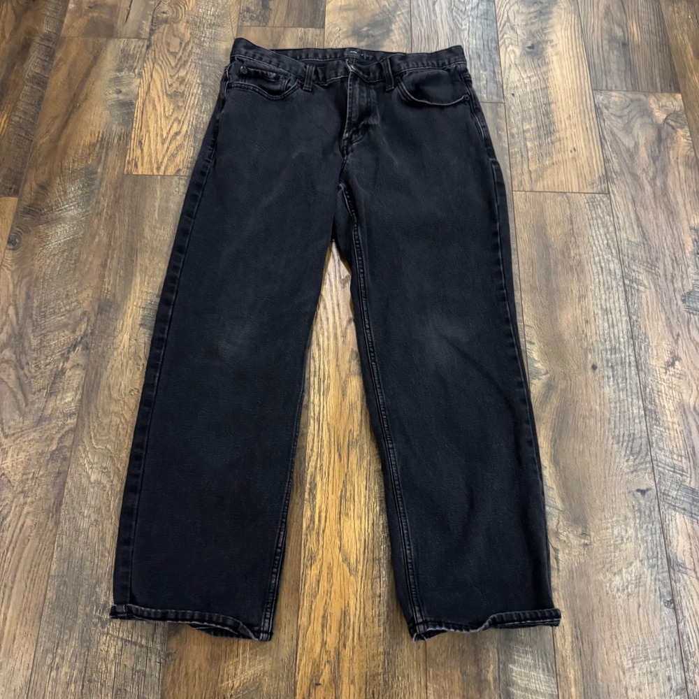 Old Navy Mens Built-In Flex Straight Leg Jeans Black Wash 34x30 Casual Grunge